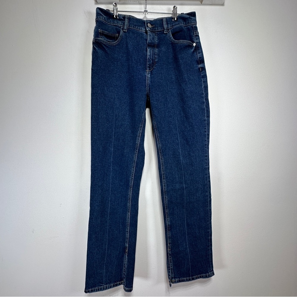 DL1961 Women's Straight Leg Jeans in Dark Blue Denim